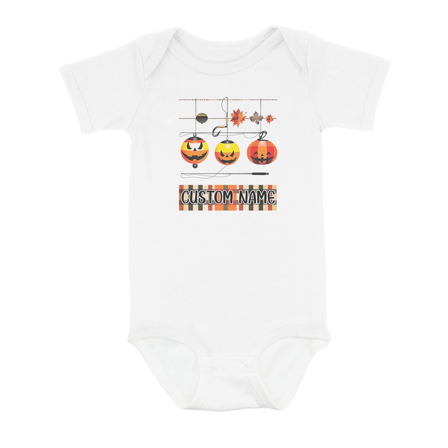 Cute Fishing Bobbers Custom Halloween Infant Fishing Shirts, Fall Fishing Newborn Baby Onesie IPHW7147