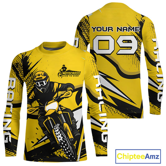 Yellow Custom Motocross Jersey Men Women Kid Dirt Bike Shirts Off road Riding Shirt XM465