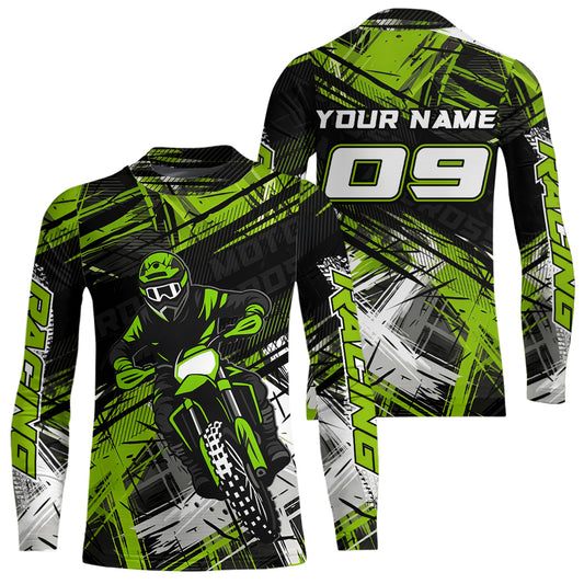Green Motocross Jersey for Men Kids Women Custom Dirt Bike Shirts Motorcycle Shirt XM496