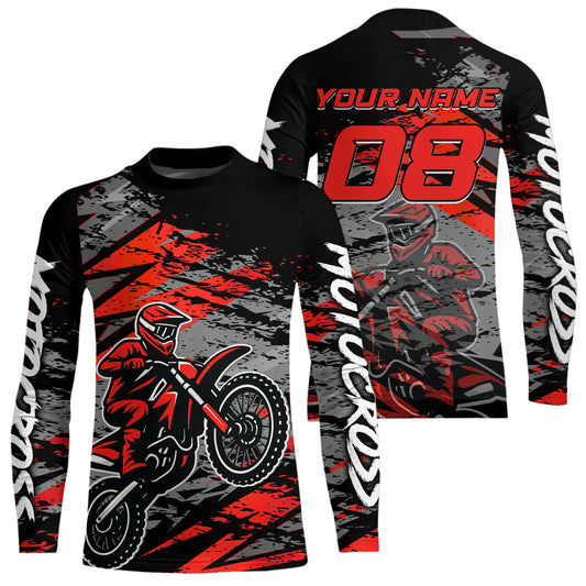 Red Motocross Jersey Custom Dirt Bike Shirts Men Kid Women Racing Offroad Jersey XM415