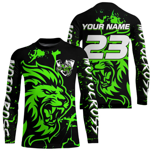 Green Lion Custom Motocross Racing Jersey Kid Women Men Dirt Bike Shirts Riding Shirt XM422