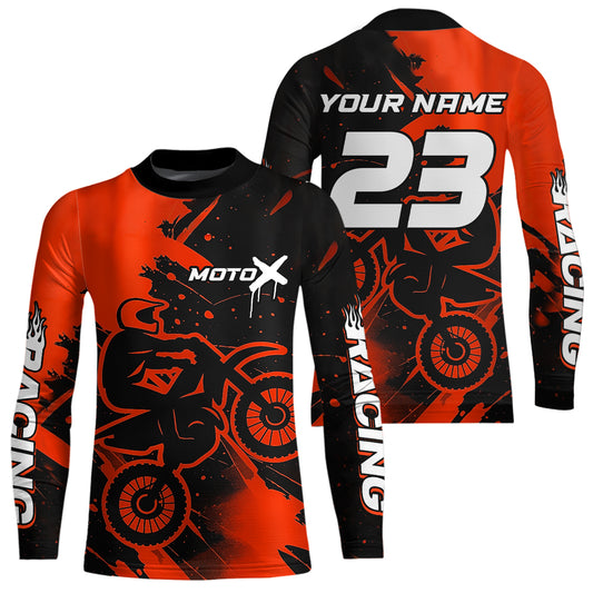 Red Motocross Jersey for Kid Women Men Personalized Dirt Bike Shirts Racing Shirt XM426