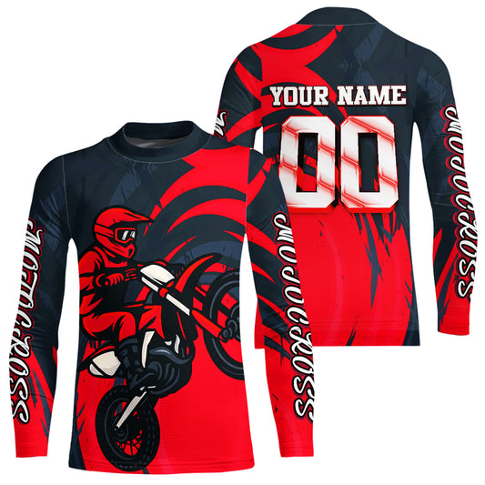 Red Motocross Jersey Custom for Men Women Kid Dirt Bike Shirts Motorcycle Shirt XM436