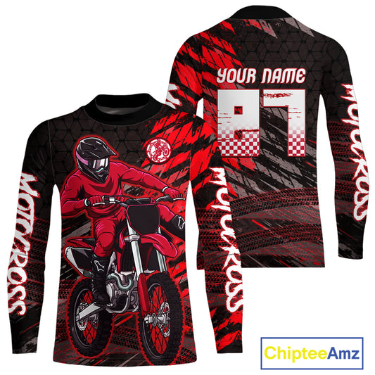 Red Motocross Racing Jersey Kids Women Men Custom Dirt Bike Shirts Motorcycle Shirt XM494