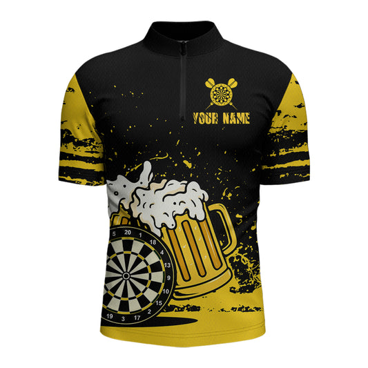 Custom Funny Beer Dart Shirts for Men Darts Team Jerseys Dart League Polo & 1/4 Zip NNT141