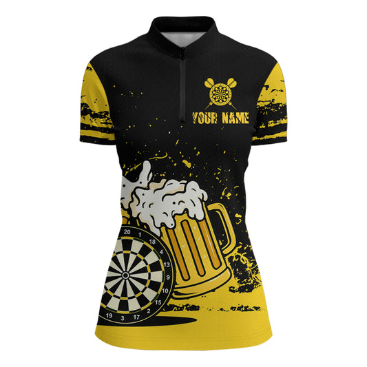 Custom Funny Beer Dart Shirts for Women Darts Team Jerseys Dart League Polo & 1/4 Zip NNT141