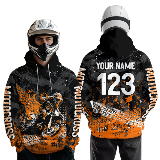 Custom Orange Motocross Jersey Hoodie Kid Men Women Youth Dirt Bike Motorcycle Hoodie HOT37