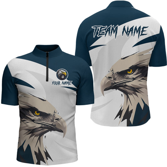 Custom Eagle 8 Ball Billiard Shirts for Men Billiard Tournament Billiard Team Shirts Polo & 1/4 Zip NNT109