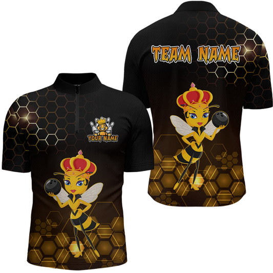 Custom Funny Bee Bowling Bowling Jersey for Men Bowling Team Shirts Polo & 1/4 Zip HNT195