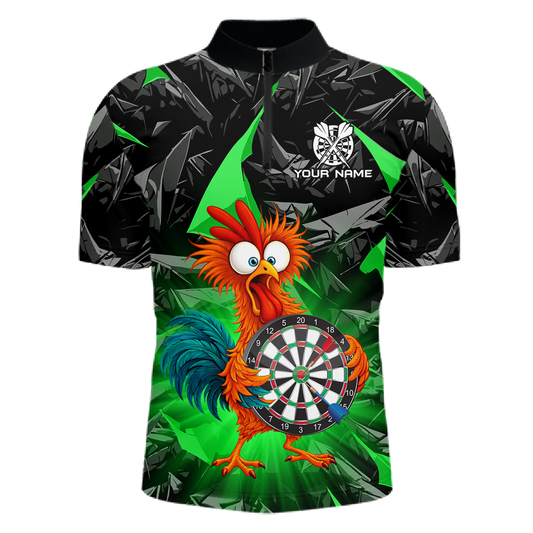Custom Funny Green Chicken Dart Shirts For Men Dart Board Gifts Darts Team Jerseys Dart League NNT152