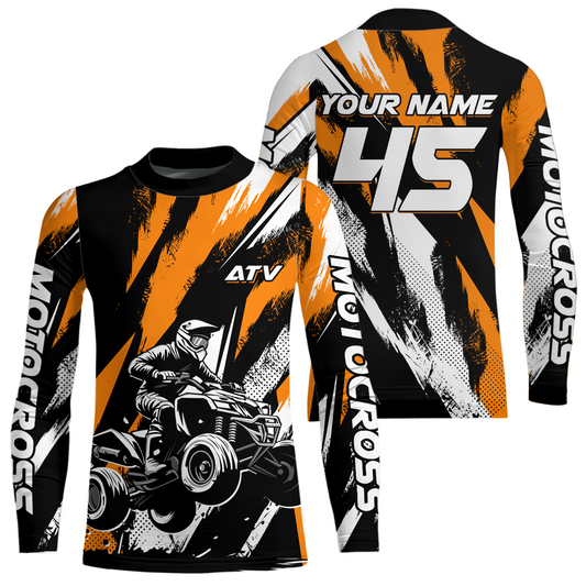 Orange ATV Motocross Shirts Kid Men Women Custom Quad Bike Off-Road Shirt UPF30+ DNT60