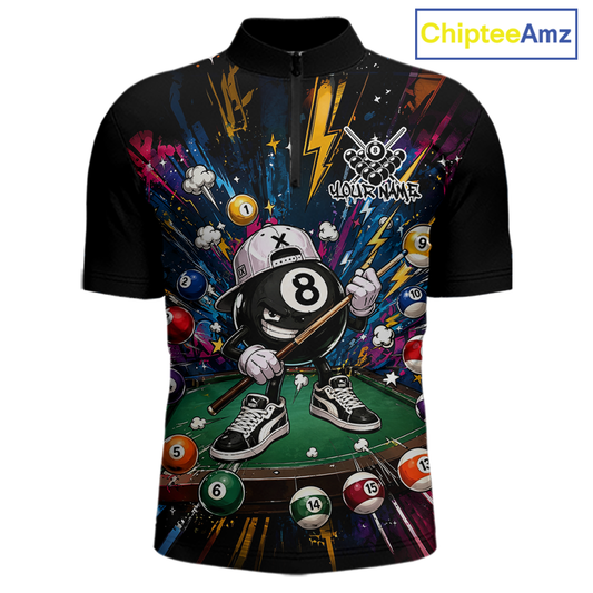 Custom Funny 8 Ball Pool Shirts Billiard Shirt for Men Billiard Team Jersey Billiard League NNT183