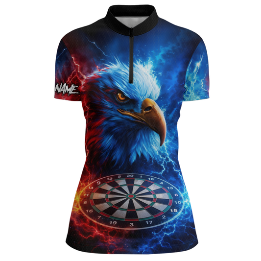 Custom Lightning Thunder Eagle Dart Shirts for Women Darts Team Jerseys Polo & 1/4 Zip NNT137
