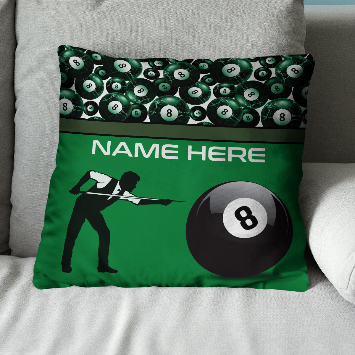 Playing 8-Ball Billiards Custom Pillow YYD0010