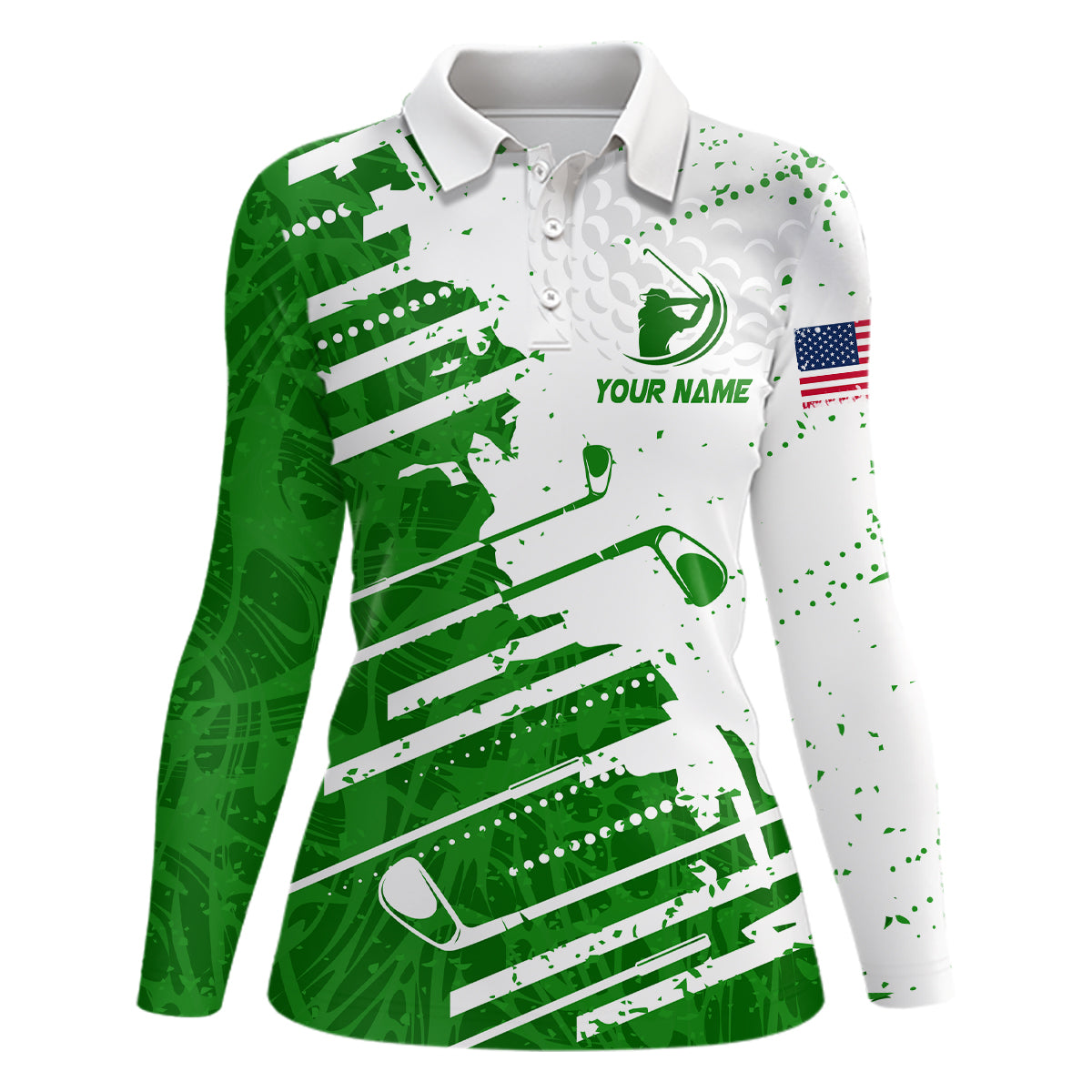 Best Golf Polo Shirts For Womens Custom Name, Golf Abstract Grunge Shirt Gifts YYD0042