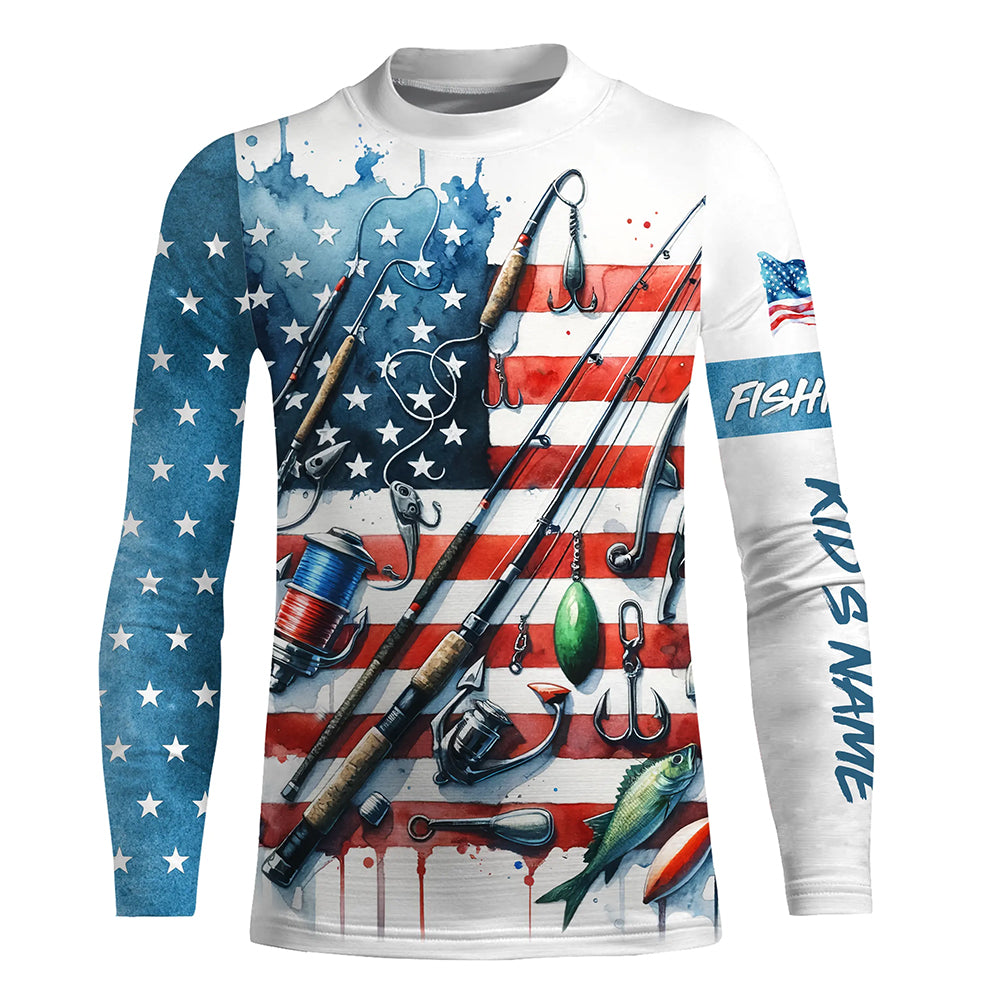 American Flag UV Protection Fishing Shirt Fishing Jersey For Fisherman A52