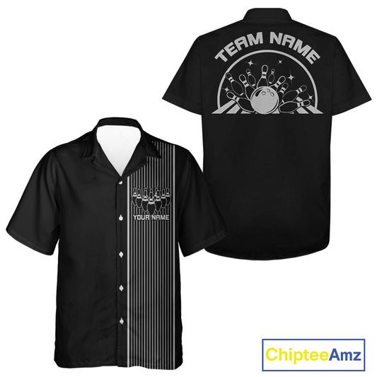 Custom Classic Striped Vintage Bowling Shirt, Retro Bowling Button Up Team Shirt IPHW10075