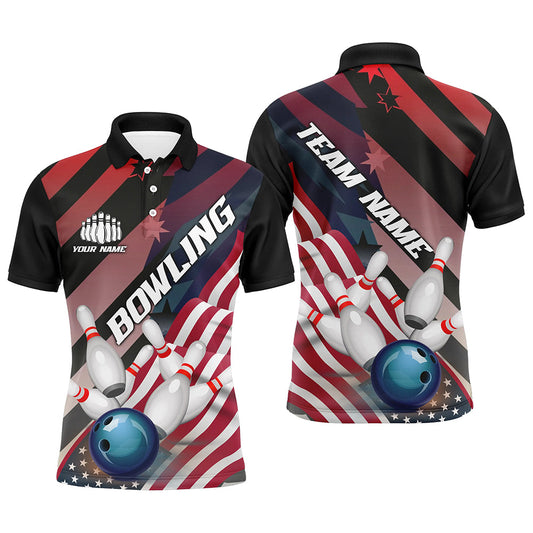 American Flag Strike Bowling Team Shirts For Men And Women, Patriotic Bowling Team Jerseys IPHW6195