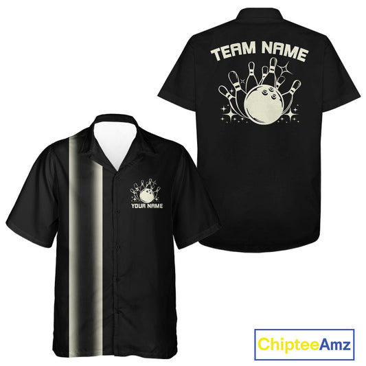 Custom Classic 50S Style Bowling Unisex Hawaiian Shirts, Vintage Bowling Team Outfit IPHW10065