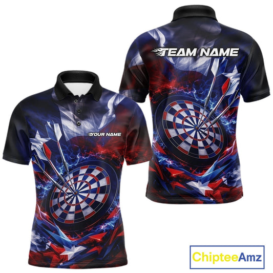 Custom Thunder Lightning Texas Flag Dart Team Shirts For Men, Women And Kids, Texas Dart Jerseys IPHW10402