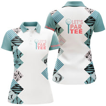 Load image into Gallery viewer, Women's white golf polo shirts custom name Let's par tee golf tops for women, golfing jerseys NQS5932