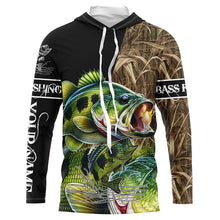Load image into Gallery viewer, Largemouth Bass fishing Camo UV protection Customize name long sleeves fishing shirts NQS2956