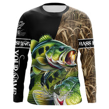 Load image into Gallery viewer, Largemouth Bass fishing Camo UV protection Customize name long sleeves fishing shirts NQS2956