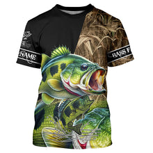Load image into Gallery viewer, Largemouth Bass fishing Camo UV protection Customize name long sleeves fishing shirts NQS2956