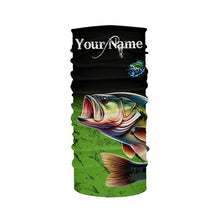 Load image into Gallery viewer, Largemouth Bass Fishing Custom green black long sleeve performance Fishing Shirt, Bass fishing jerseys NQS5041