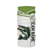 Load image into Gallery viewer, Largemouth Bass fishing clothes green Custom fishing Shirts, Long sleeve fishing shirts with hood NQS3084