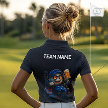 Load image into Gallery viewer, Funny American Flag Golf ball Womens golf polo shirts custom golf and beer golf apparel for ladies NQS10009