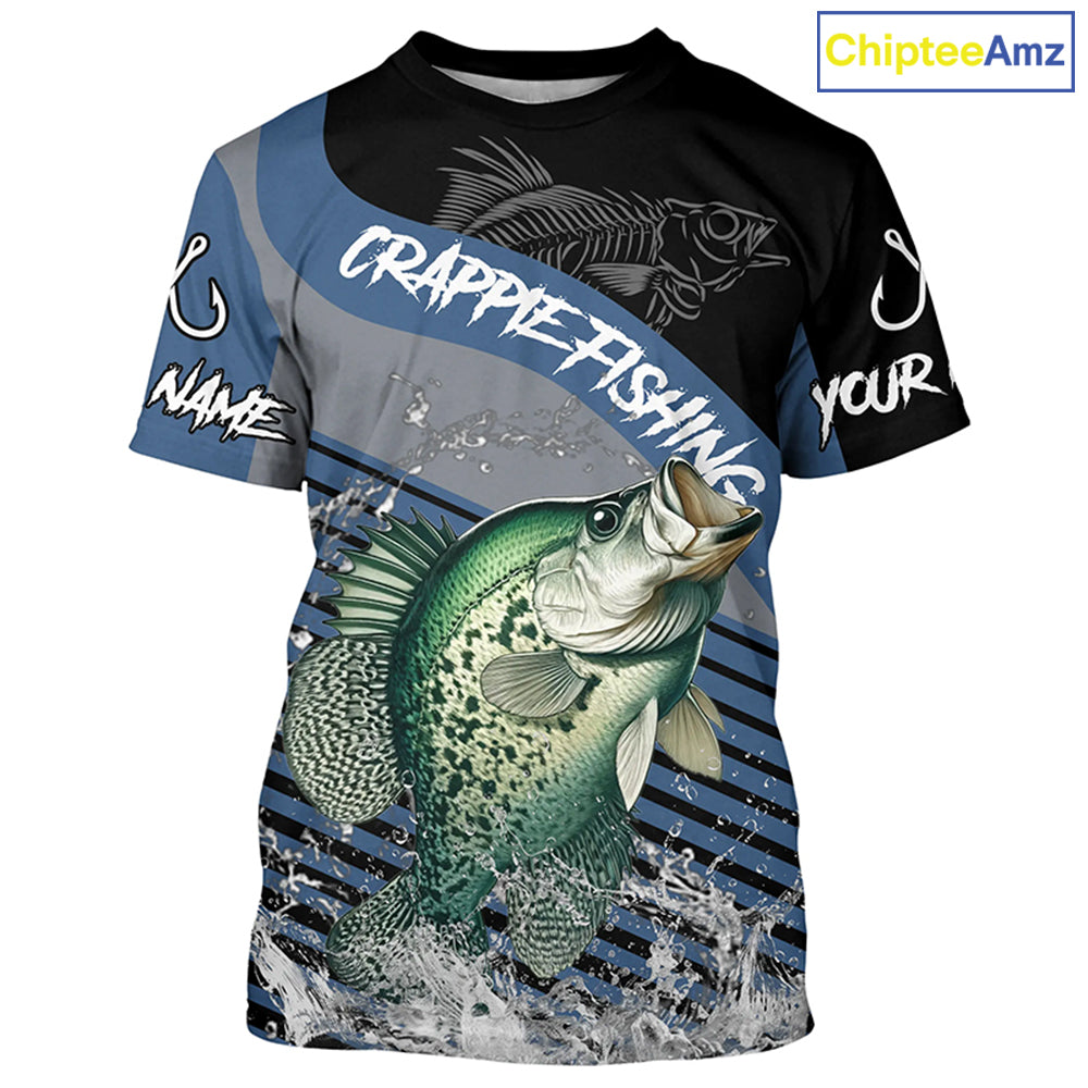 Crappie fishing Custom UV protection fishing long sleeve shirt, Crappie Fishing jerseys | Blue NQS8365