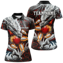 Load image into Gallery viewer, Red Magma texture Custom Dragon Flame Bowling Team Shirts Women Bowling League Jerseys Bowler Outfit NQS8252