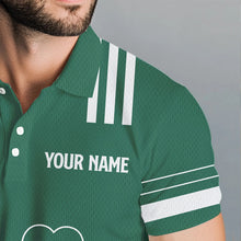 Load image into Gallery viewer, Green and White argyle shamrock St Patrick 's Day Men golf polo shirts Custom men golf clothing NQS9384
