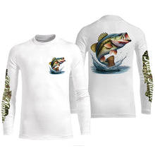 Load image into Gallery viewer, Largemouth Bass fishing Custom name Long sleeve Fishing Shirts, Bass Fishing jerseys NQS4340