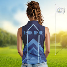 Load image into Gallery viewer, Sleeveless Golf polo shirts For Women custom team ladies golf top, unique golf gifts | Blue NQS10015