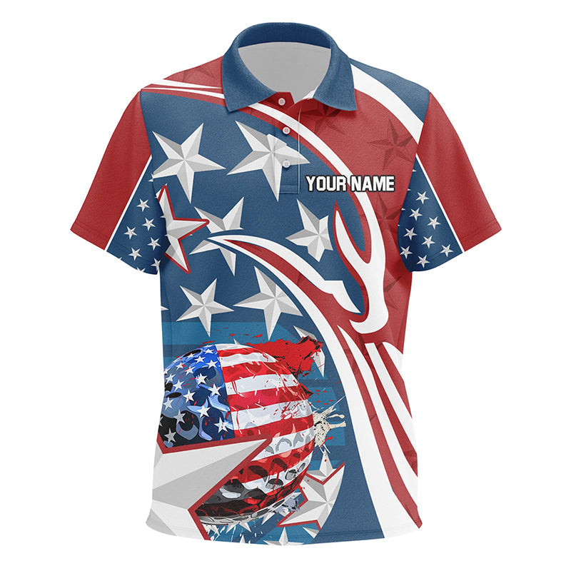 American Flag Kid golf polo shirts Custom patriotic golf outfits for kid, personalized golf gifts NQS8205