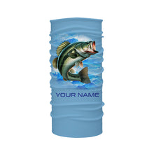 Load image into Gallery viewer, Largemouth Bass Fishing Custom Long Sleeve Performance Fishing shirts Eat Drink Fish Repeat | Blue NQS6613