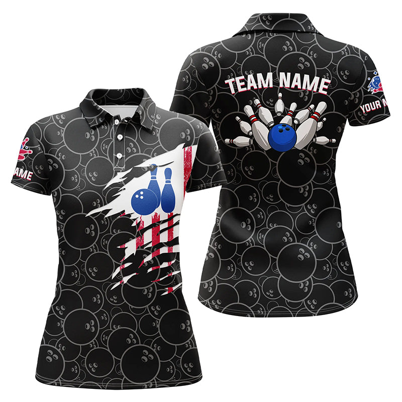 Custom bowling shirt for women – personalized team jersey front view