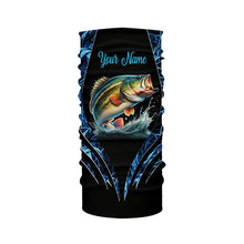 Load image into Gallery viewer, Largemouth bass fishing blue camo custom 3D All Over Printed Fishing Shirts, Bass fishing apparel NQS7898