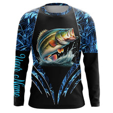 Load image into Gallery viewer, Largemouth bass fishing blue camo custom 3D All Over Printed Fishing Shirts, Bass fishing apparel NQS7898