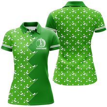 Load image into Gallery viewer, Womens golf polo shirts custom Green golf pattern women's golf clothing, unique golf gifts NQS8129