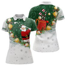Load image into Gallery viewer, Santa Playing Golf Christmas Pattern Womens golf polo shirts Custom Golf Outfit For Women Golf Gifts NQS8207