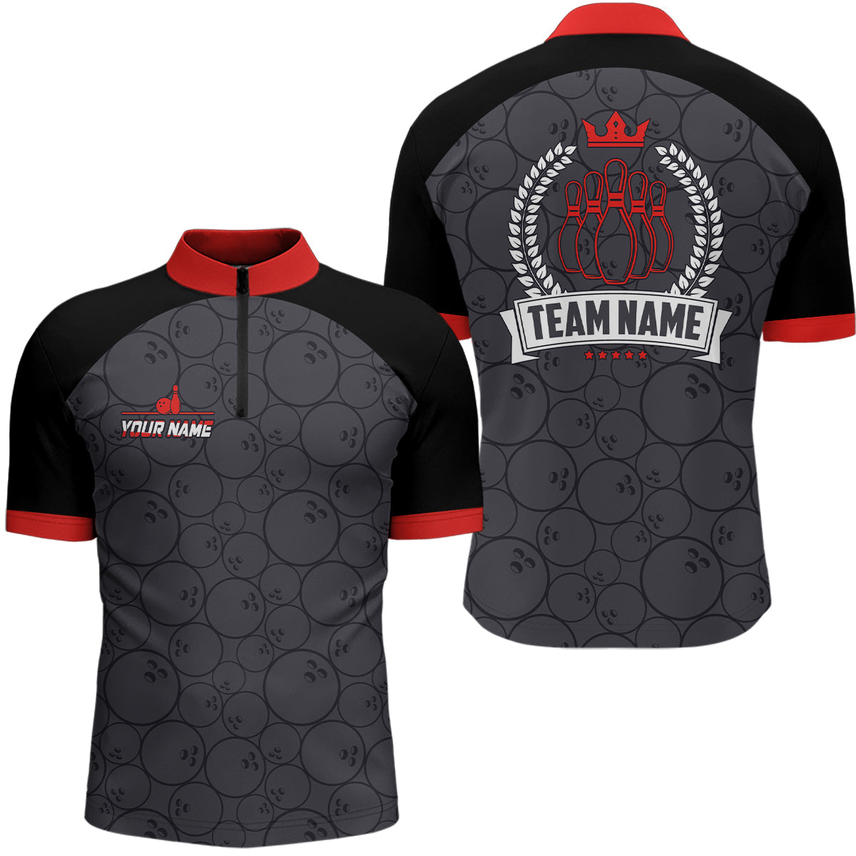 Personalized Camo Bowling Shirts For Men, Bowling team League jerseys, retro bowling shirts | Red NQS8350