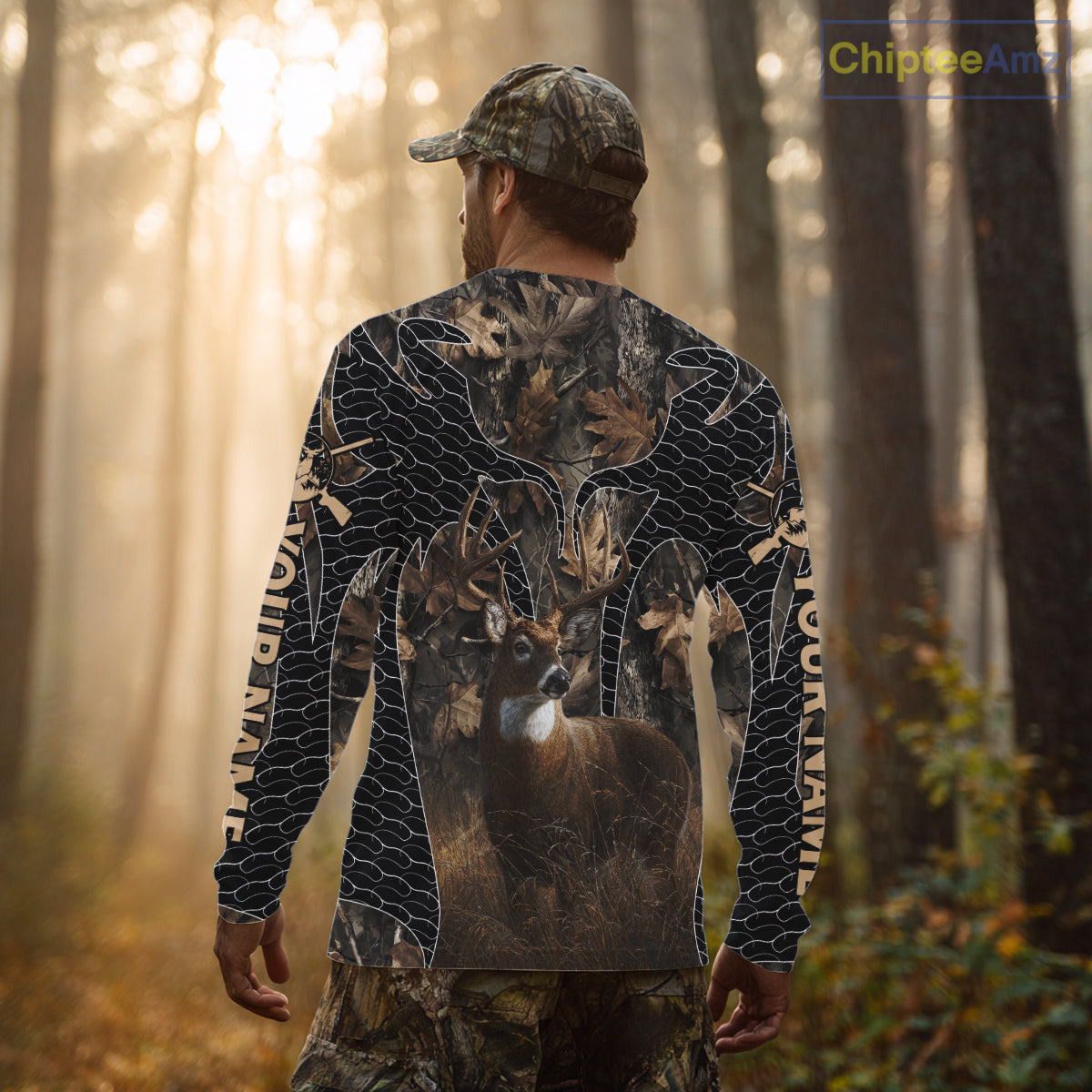 Hunting Camo Hoodie with Majestic Deer Print Outdoor Style, Deer Sweatshirts For Men NHT370