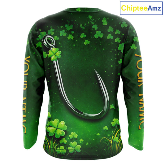 Custom St Patrick's Day Hook Fishing Shirts Long Sleeve, Performance Fishing Shirts NHT424