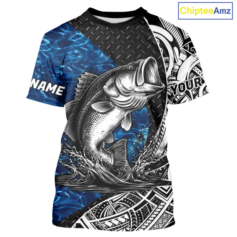 Largemouth Bass Blue Fishing T-Shirts, Fishing Gift NHT383