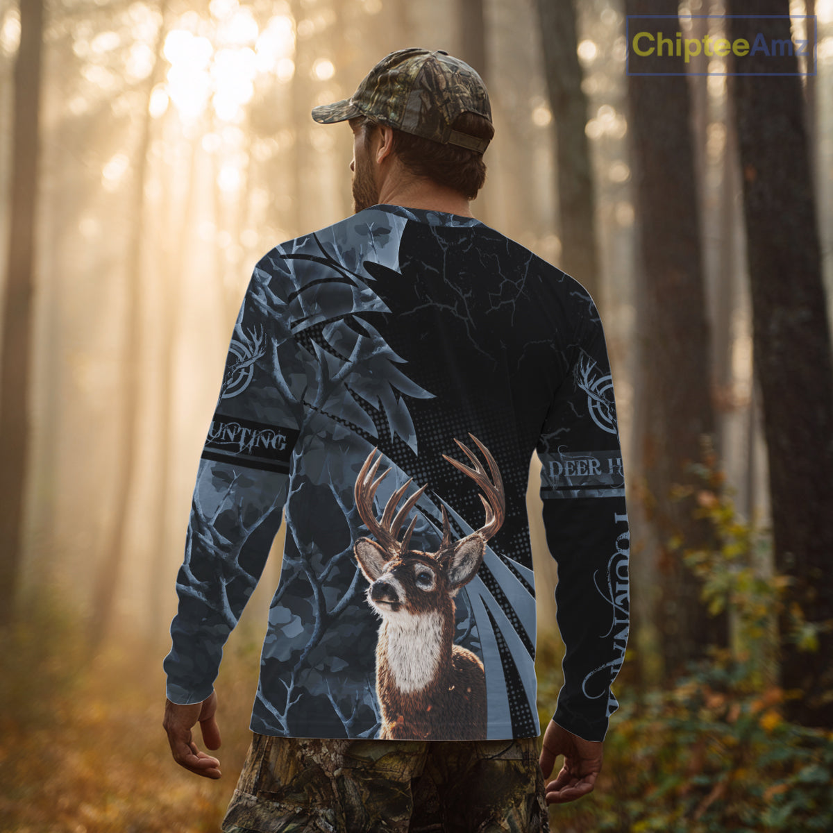 Deer Hunting Dark Blue Camo Grim Reaper Custom Name 3D All Over Print Shirts Gift For Hunters NHT84