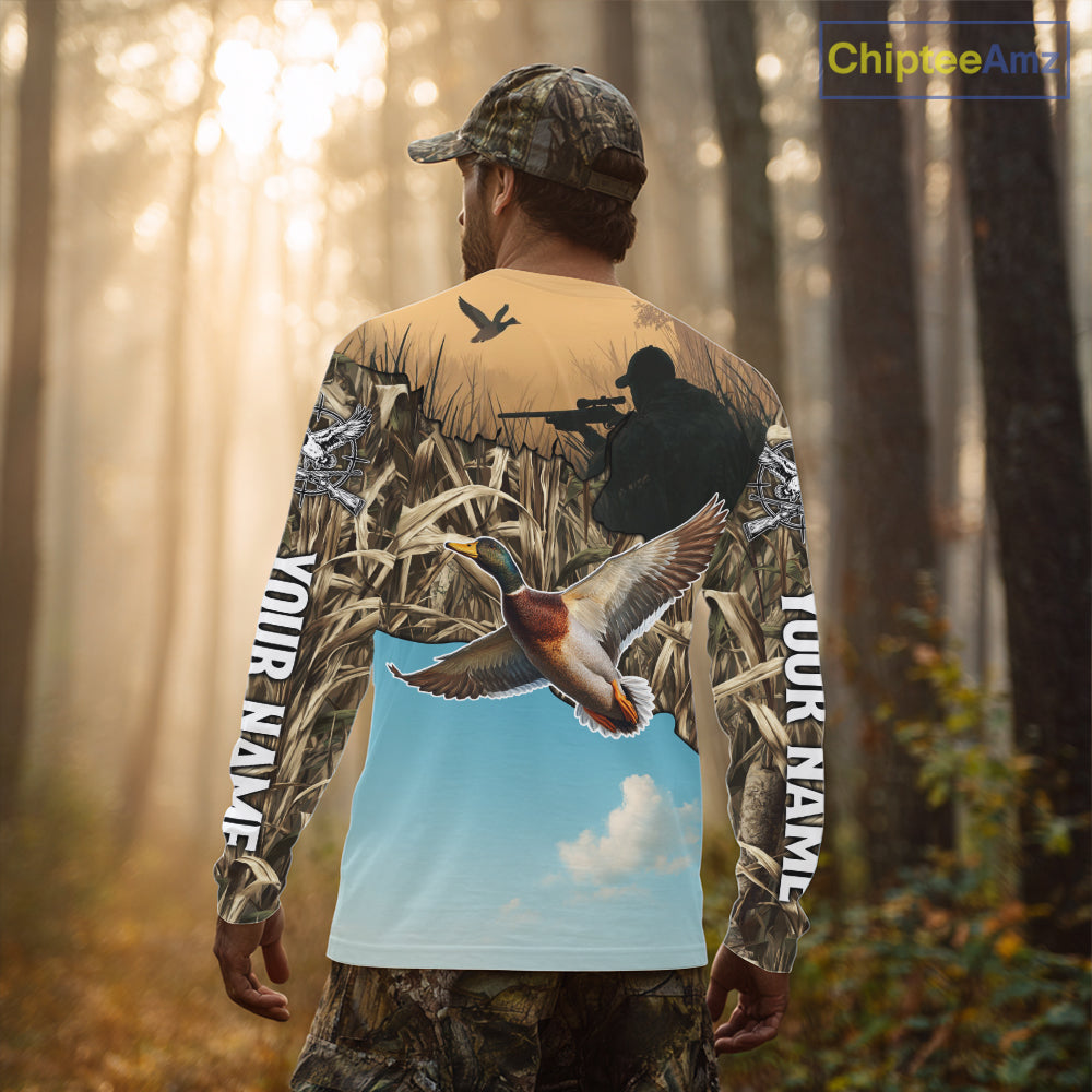 Duck Hunting Camo Shirt For Duck Hunters, Best Hoodie Hunting Gifts NHT373