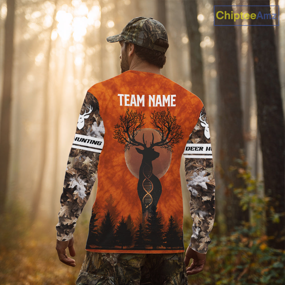 Deer Hunting Season Shirt DNA Tree Design Camo Big Game Hunting Gift, Hunting Clothes For Men NHT45